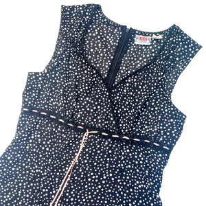 90S VINTAGE BLACK POLKA DOT DRESS - UK12 ANAM STUDIOS 90S VINTAGE BLACK POLKA DOT DRESS - UK12 ANAM STUDIOS