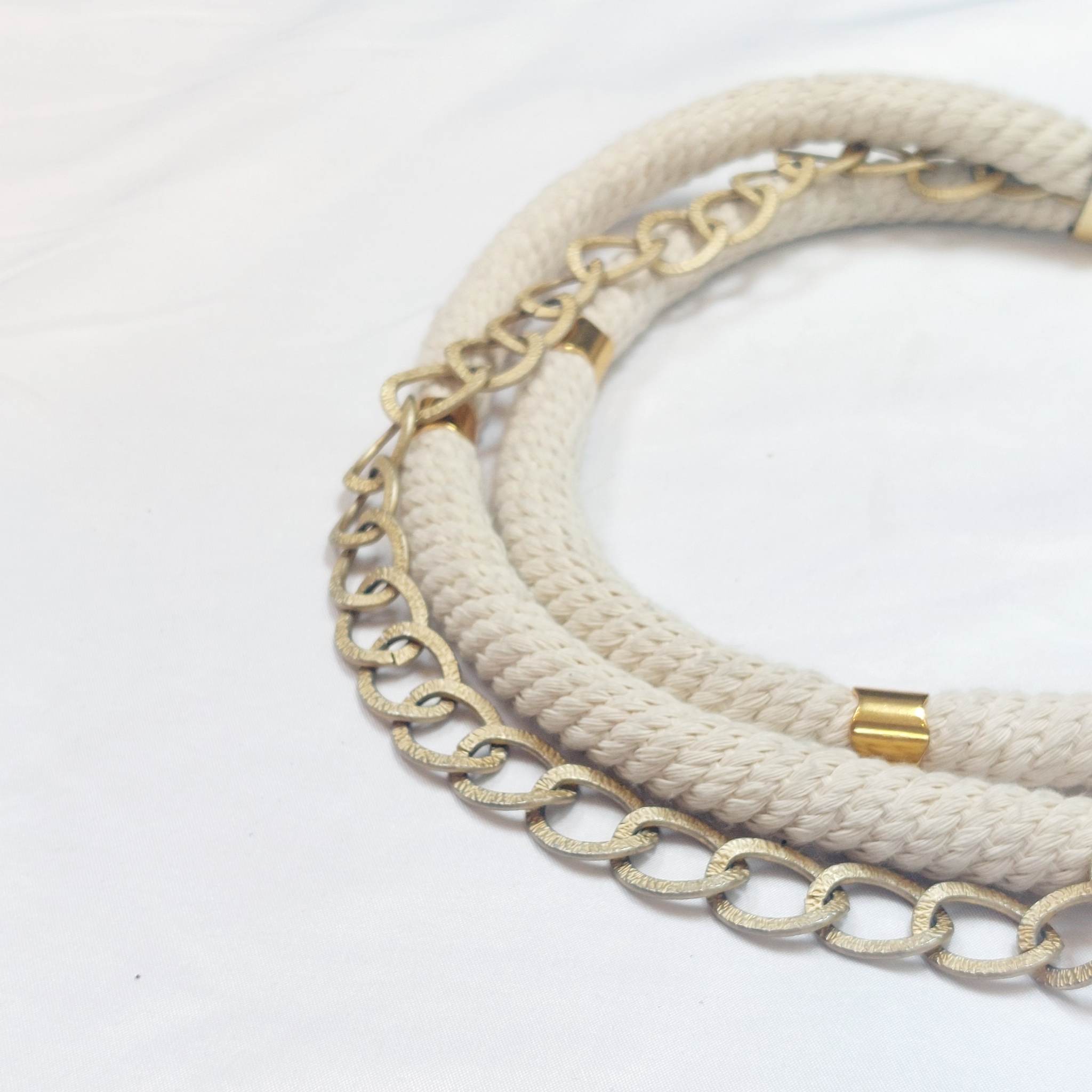 GOLD CHAIN AND CORD NECKLACE