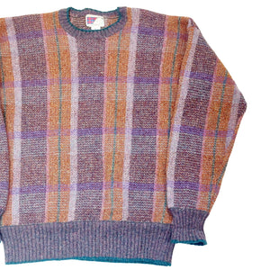 VINTAGE SCOTTISH TARTAN KNIT SWEATER - L