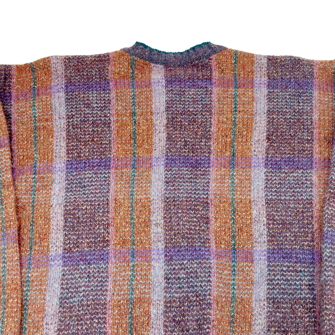 VINTAGE SCOTTISH TARTAN KNIT SWEATER - L