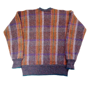 VINTAGE SCOTTISH TARTAN KNIT SWEATER - L