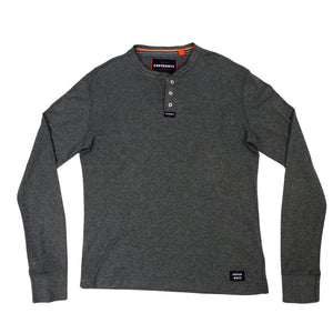 GREY SUPERDRY LONG SLEEVE POLO - L