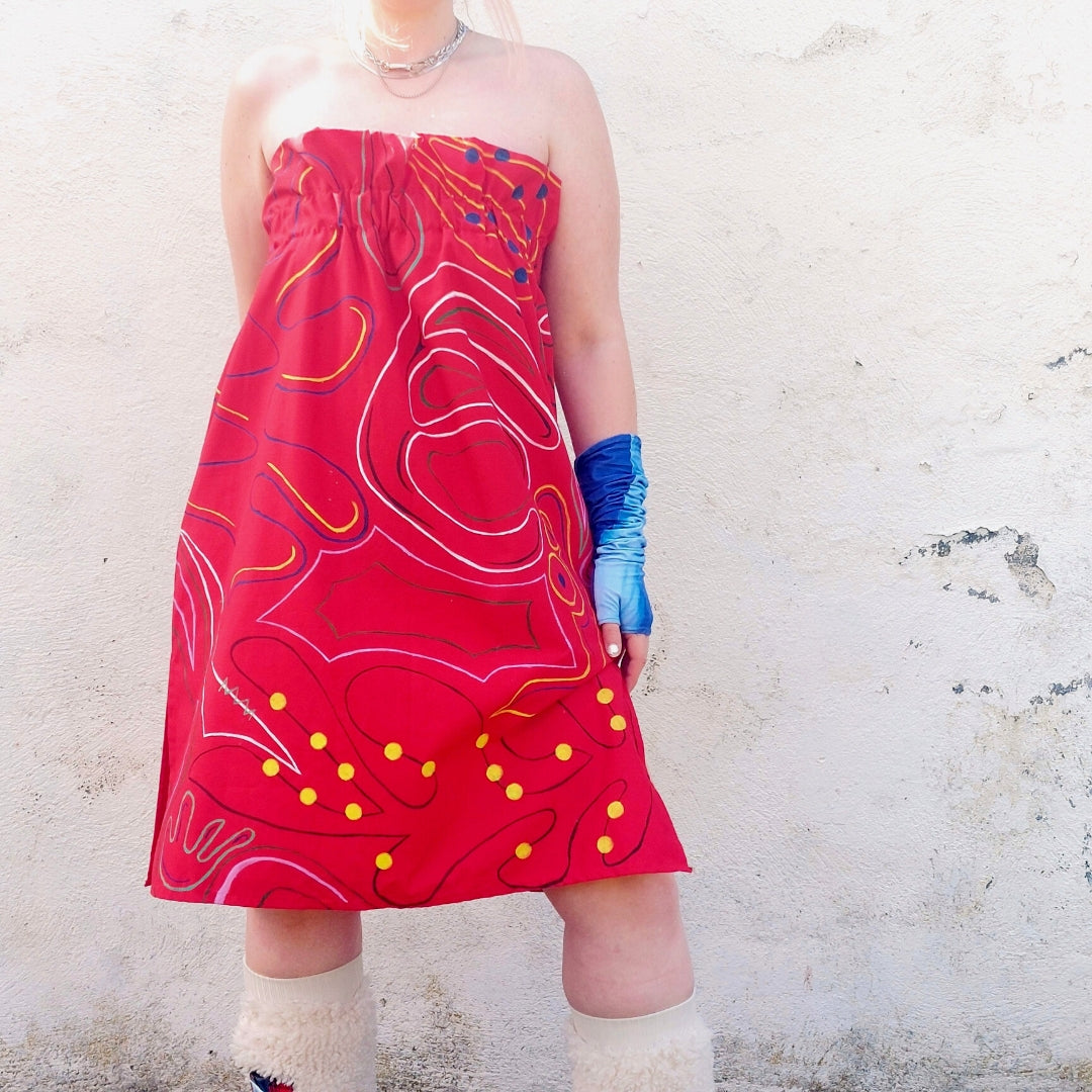 1/1 RED HAND-PAINTED DRESS