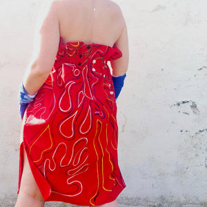 1/1 RED HAND-PAINTED DRESS