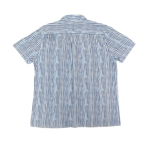 WHITE BLUE STRIPED SHIRT - L