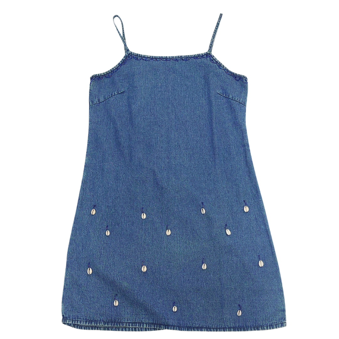 VINTAGE PUKA SHELL DENIM DRESS