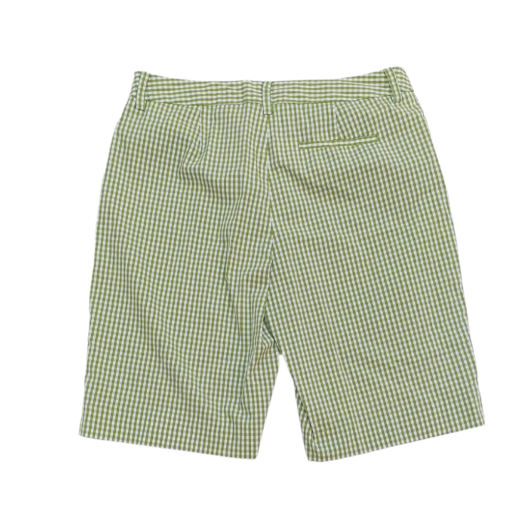 PASTEL GREEN GINGHAM SHORTS - UK14