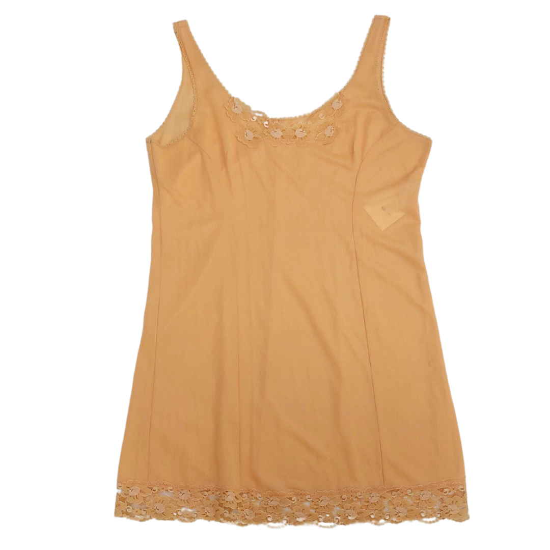 VINTAGE PEACH LACE SLIP DRESS