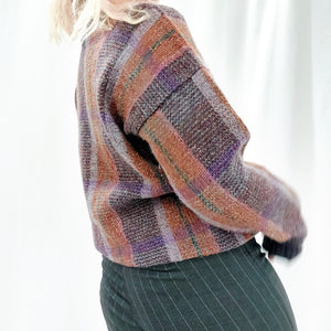 VINTAGE SCOTTISH TARTAN KNIT SWEATER - L