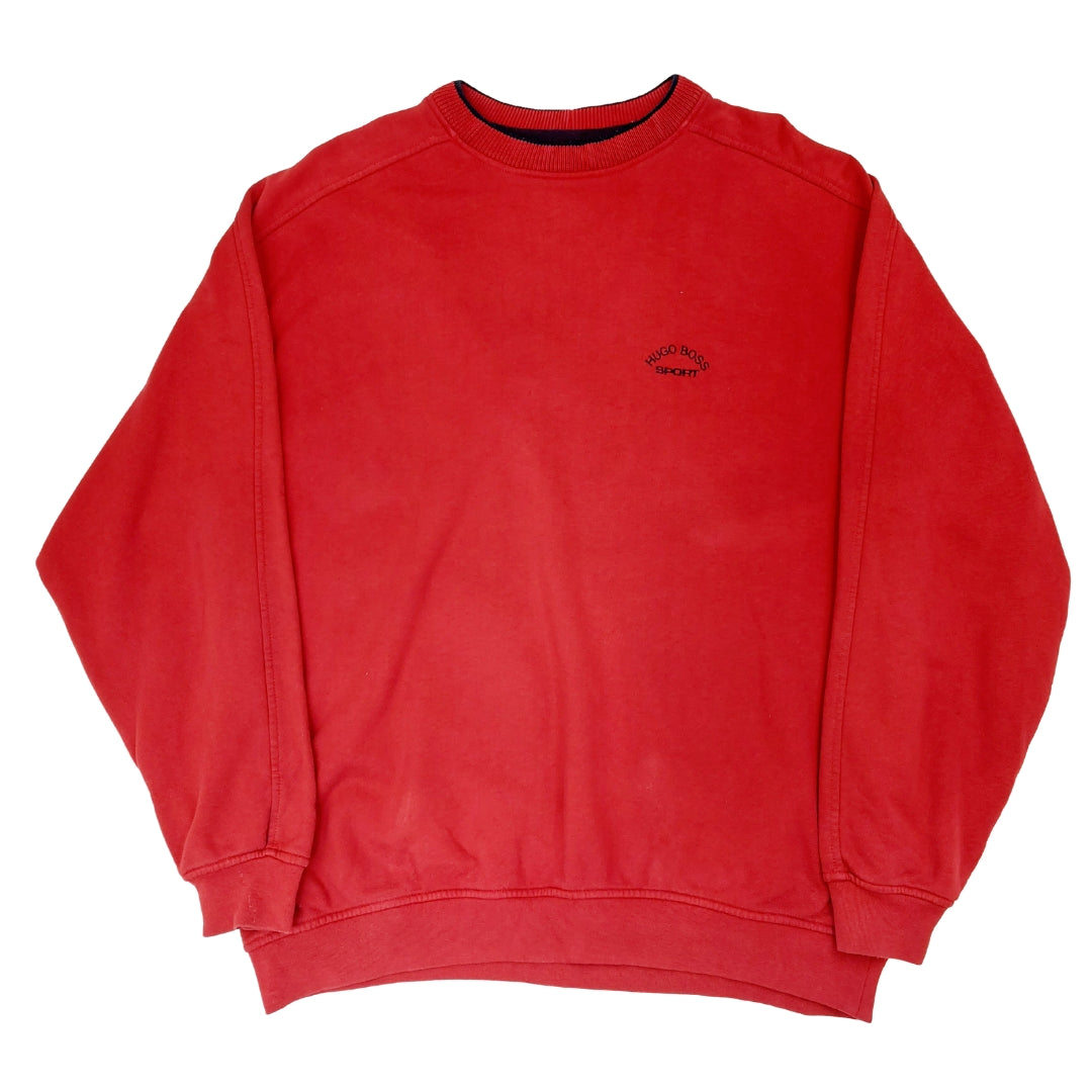 VINTAGE BOSS RED SWEATER - XL