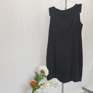 BLACK DRESS WITH GOLD EMBROIDERY-UK14