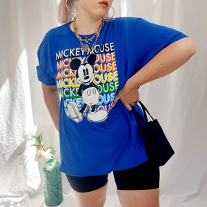 VINTAGE BLUE MICKEY MOUSE T-SHIRT-XXL