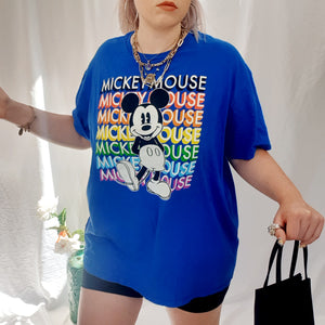 VINTAGE BLUE MICKEY MOUSE T-SHIRT-XXL