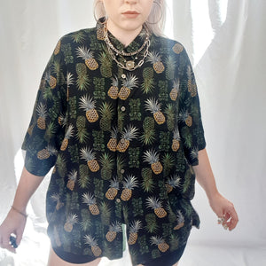 VINTAGE BLACK PINEAPPLE SHIRT-XXXL