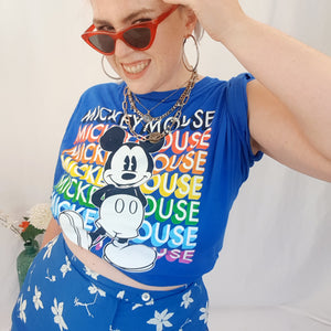 VINTAGE BLUE MICKEY MOUSE T-SHIRT-XXL