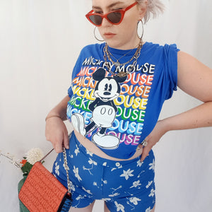 VINTAGE BLUE MICKEY MOUSE T-SHIRT-XXL