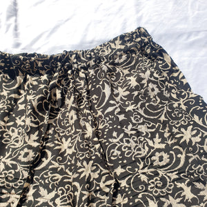 VINTAGE GREEN PAISLEY SHORTS-UK12