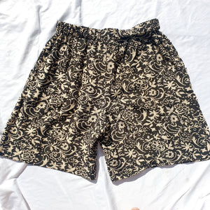 VINTAGE GREEN PAISLEY SHORTS-UK12