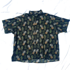 VINTAGE BLACK PINEAPPLE SHIRT-XXXL