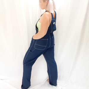 VINTAGE DARK BLUE DUNGAREES-UK 16