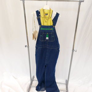 VINTAGE DARK BLUE DUNGAREES-UK 16