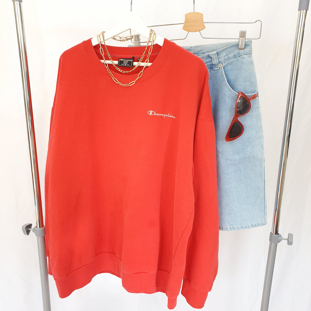 VINTAGE RED CHAMPION SWEATSHIRT-XXL