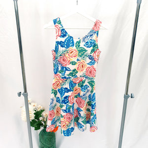 TROPICAL FLORAL PRINT DRESS- UK12