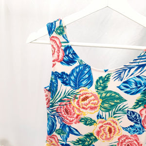 TROPICAL FLORAL PRINT DRESS- UK12