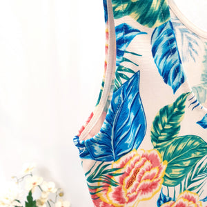 TROPICAL FLORAL PRINT DRESS- UK12