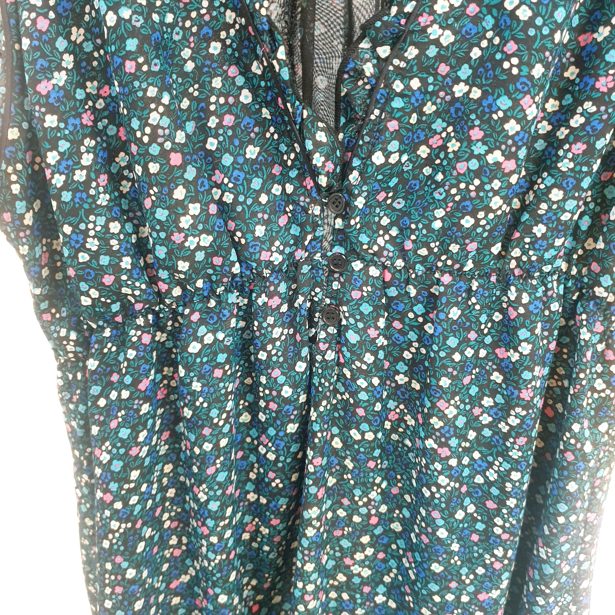 CUTE FLORAL SUN DRESS-L