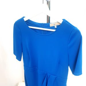 ELECTRIC BLUE T-SHIRT SLEEVE DRESS-UK12