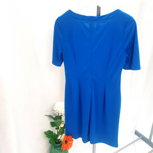 ELECTRIC BLUE T-SHIRT SLEEVE DRESS-UK12