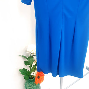 ELECTRIC BLUE T-SHIRT SLEEVE DRESS-UK12