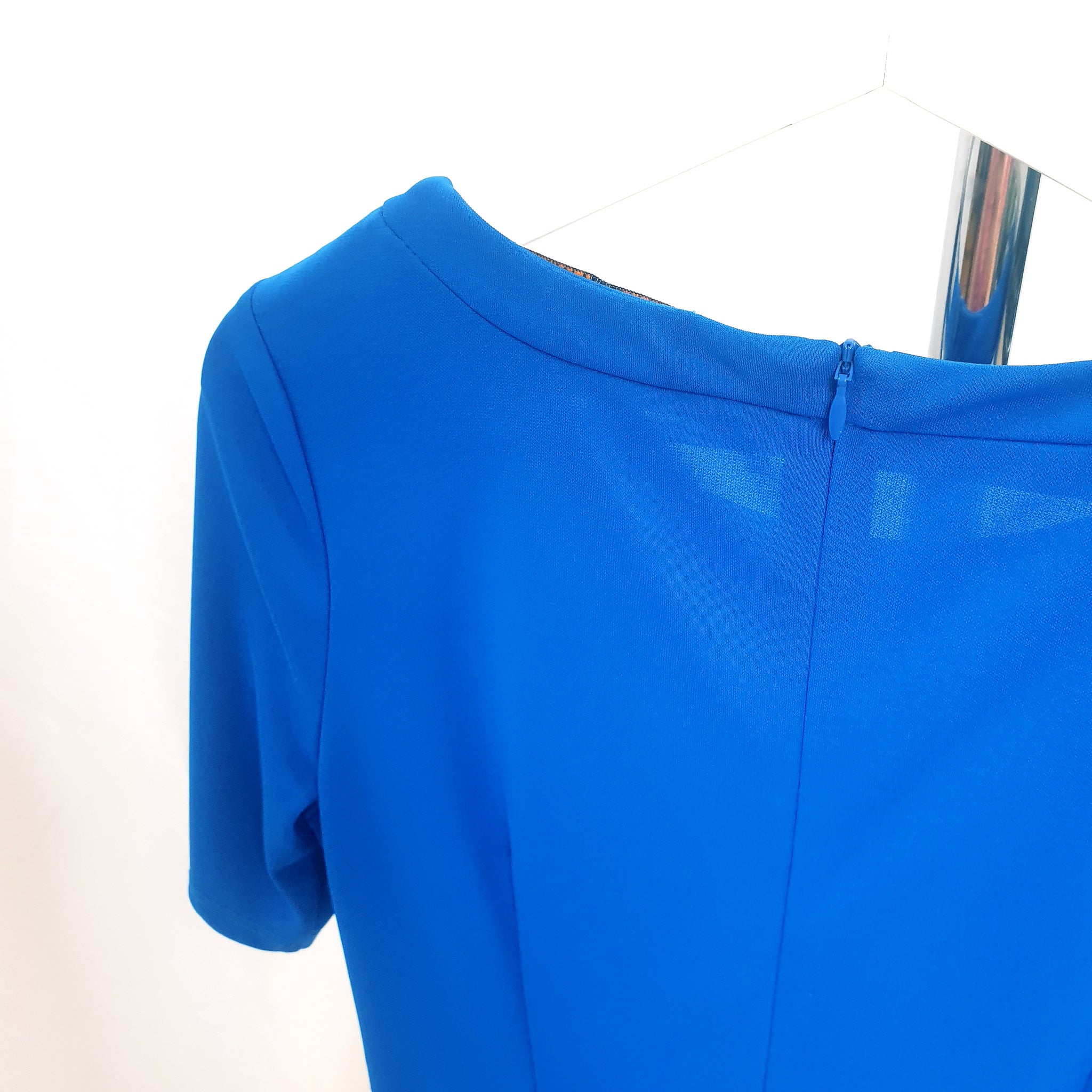 ELECTRIC BLUE T-SHIRT SLEEVE DRESS-UK12