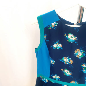 NAVY BLUE FLORAL DRESS-UK12