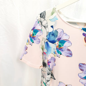 PASTEL PINK FLORAL DRESS-UK20