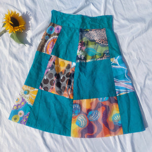 VINTAGE TURQUOISE BEACH SKIRT -UK4