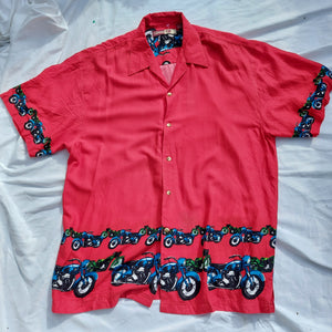 VINTAGE RED MOTORCYCLE SHIRT - L