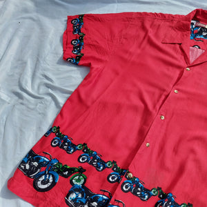 VINTAGE RED MOTORCYCLE SHIRT - L