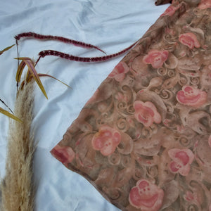 VINTAGE PINK ROSE DRESS- UK16