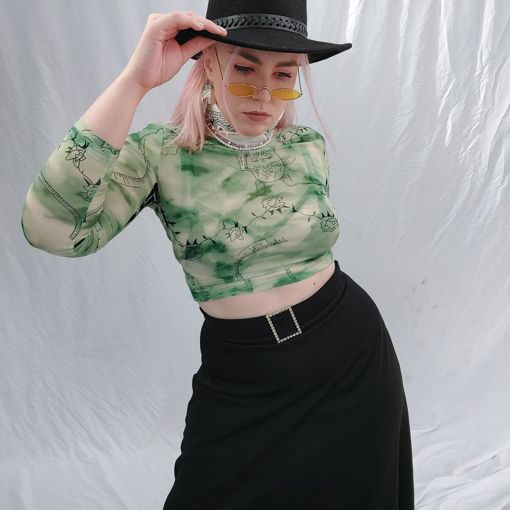 VINTAGE BLACK LONG SKIRT - 12