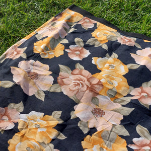 VINTAGE PEACH FLORAL PRINT SKIRT - 14