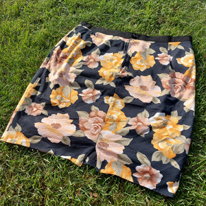 VINTAGE PEACH FLORAL PRINT SKIRT - 14