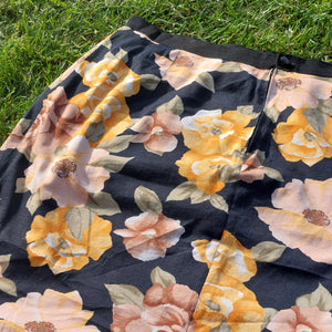 VINTAGE PEACH FLORAL PRINT SKIRT - 14