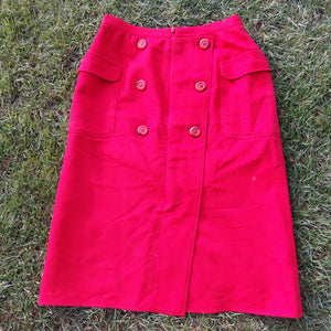 ITALIAN VINTAGE RED PENCIL SKIRT-14