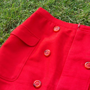 ITALIAN VINTAGE RED PENCIL SKIRT-14