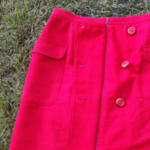 ITALIAN VINTAGE RED PENCIL SKIRT-14