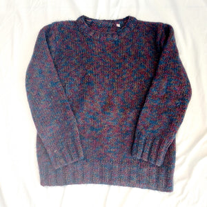 VINTAGE NAVY MULTICOLOUR KNIT JUMPER- M