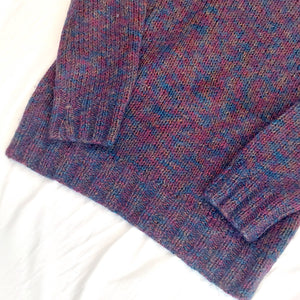 VINTAGE NAVY MULTICOLOUR KNIT JUMPER- M