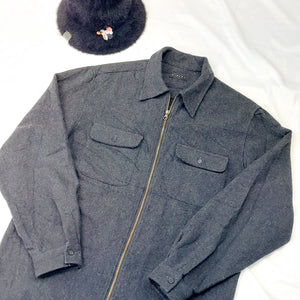 VINTAGE GREY WOOL JACKET - S